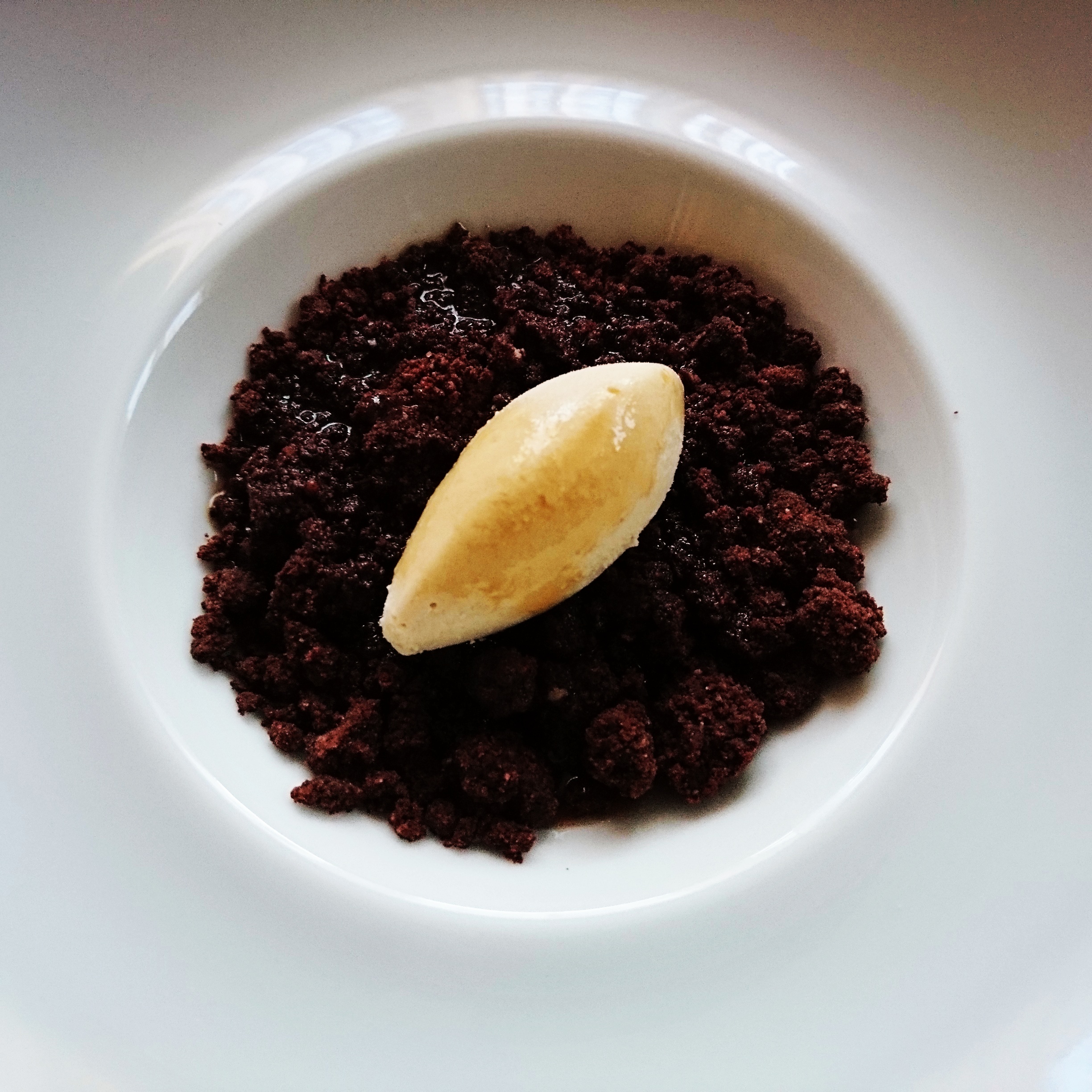 Parfait chałwowe z czekoladową ziemią i syropem kawowym